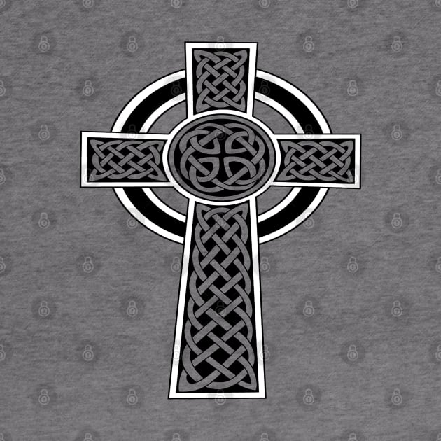 St Patrick's Day Celtic Cross Black and White by taiche